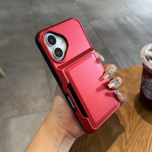 เคสโทรศัพท์แบบมีซิปปิดแบบครอบคลุมเต็มรูปแบบพร้อมช่องใส่บัตรแบบหนังสือเล่มสำหรับ Apple iPhone 16 pro Max แบบใหม่พร้อมขาตั้ง