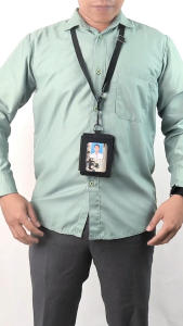 Kaneen - COX Card Holder ID Card Name Tag Lanyard Wallet Hitam