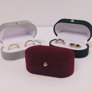 Red/Gray Jewelry Box Jewelry Collection Accessories Velvet Jewelry Ring Box For Ring Necklace