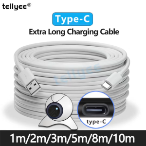 Extended USB Charging Cable for Security Camera USB to Type-C / Micro USB Power Cord 1m 2m 3m 5m 8m 10m