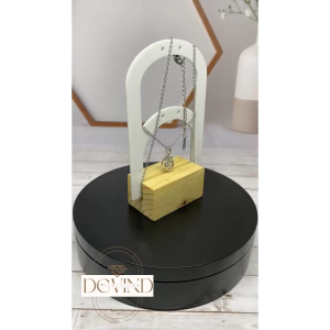 Devind - Aksesoris Kalung Wanita Cewek Perempuan Titanium Steel 18K Gold Plated Bulat Mahkota Permata Silver TSRSS2074