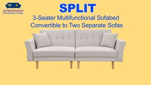 Homemaker Furniture Split 3 Seater Sofabed Convertible to Two Separate Sofas