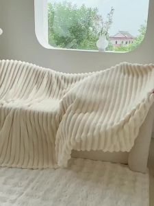 Microfiber Blanket with Stripe Pattern for Couch/Bed Blanket Super Soft Warm Cozy Lightweight Home Decor for All-Season