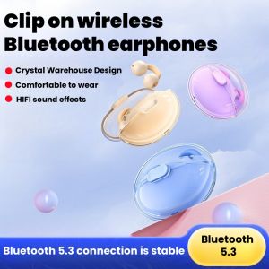 หูฟังไร้สายรูปหูฟังบลูทูธไร้สายต่างหูแบบหนีบหูฟังบลูทูธใสดีไซน์มีสไตล์สำหรับเล่นกีฬาหูฟังบลูทูธ