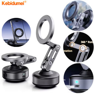 Kebidumei X93 Ma-gnetic Car Phone Holder 360 degree Rotation Vacuum Adsorption Strong Suction Holder for Mobile Phone Car Bracket