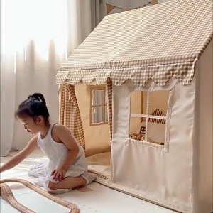 Large Playhouse Tent for Kids - Fairy Castle Play Tent Indoor Outdoor Toys Gift for Boys Girls Birthday Christmas