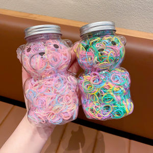 ยางรัดผมแบบใช้แล้วทิ้งสีลูกกวาดสําหรับเด็กผู้หญิง น่ารัก ยืดได้ ที่คาดผมเด็กเครื่องประดับผมวงผมสีสันสดใสสาวน้อย