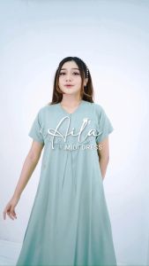 Fee Fashion Aila Midi Dress Best Seller Matt Rayon All Size Mint FEE011