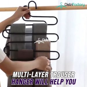 Wardrobe Multifunctional S-shaped Magic Wrought Steel Pant Hanger Multi-Layer