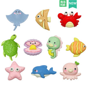 Crocs Hole Shoes Accessories Shoe Ornament DIY Detachable Cartoon Ocean World Seahorse Crab Decorative Buckle Shoe Buckle