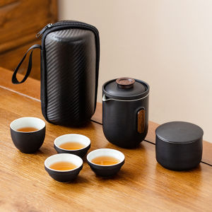 Portable Travel Tea Set Small Kit Outdoor Camping Simple Personal Quick Guest Cup One Pot Four Cups Ceramic Tea Pot And Cups