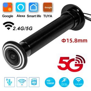Camera Wifi 16mm Cửa Mắt Thần 5G 2.4G TUYA Không Dây Góc Rộng An Ninh Mắt Thần Cửa Kính Tương Thích P2P ONVIF Chuông Cửa Điện Tử