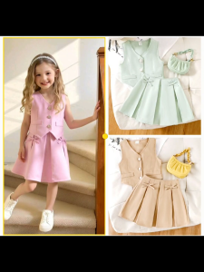 Lea Girl Vest and Ribbon Skirt Terno Set Coordinates nn