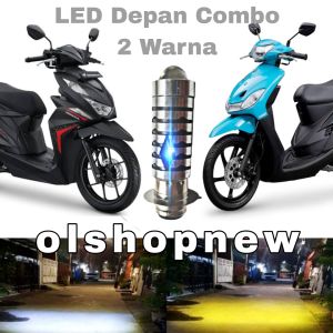 Lampu Led Depan Motor Combo 2 Warna Putih Kuning Beat Karbu Beat FI Mio Sporty Soul GT Xeon