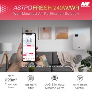 AAF AstroFresh 240W/WR Smart HEPA Fresh Air Unit with Wi-Fi control + 1 HEPA Filter Replacement