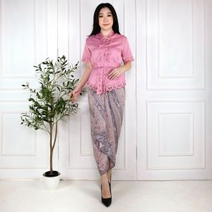 kebaya encim modern lengan pendek free bros dan bet pinggang VIANI