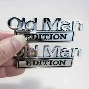 1/2 Piece Old Man Edition Badge Car Exterior Logo 3D Fender Sticker Replacement Parts for GM Truck RV SUV Door Trim
