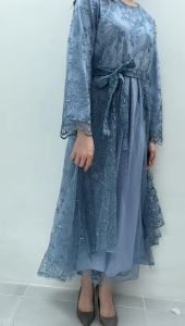 New Product Ken-231 Long Dress Wanita Untuk Kondangan Bridesmaid Pesta  Wisuda Full Tulle Bordir Kobinasi Tulle Dot Premium Free Ikat Pinggang