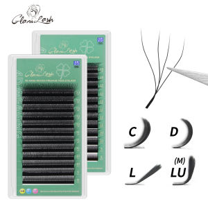 GLAMLASH | GLAMLASH 4D - W Shaped Eyelash Extension Automatic Flowering W Fake Lashes 0.07mm C/D/L/LU Curl Individual