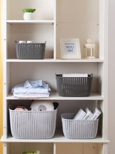 Hộp Đựng Đồ Bằng Nhựa PP Dày Thùng Đựng Đồ Mỹ Phẩm Trong Nhà Tắm Thùng Đựng Đồ Trang Trí Nhà Cửa Bằng Treo Phong Cách Truyền Thống