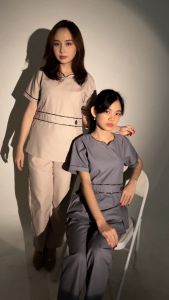 Lvin Uniform Baju Seragam suster Peplum Batik Yeri Series / babysitter / Seragam klinik / Setelan baju suster