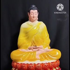 [ Cao 40 cm ] TƯỢNG BỔN SƯ THÍCH CA ÁO VÀNG NGỒI TÒA SEN [ BỘT ĐÁ + COMPOSITE ]