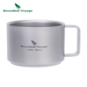 Boundless Voyage Titanium Double Wall Coffee Cup Mini Camping Mug 100m Ti3085D