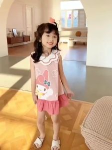 27KIDS Đầm bé gái nhỏ cho trẻ em Đầm bé gái toàn thân in họa tiết không tay
