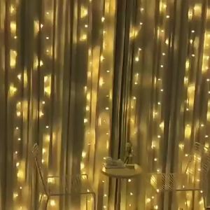 3/6M EID LED Curtain Light String Battery Power Wedding Bedroom Decor Ramadan Home Decoration 2026 Outdoor Lighting