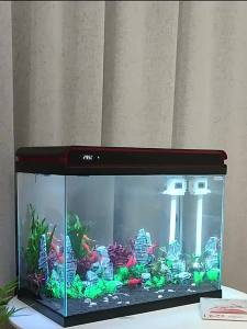 Fish Tank Set Aquarium Water Tank Aquarium Tank Fish Tank Full Set Fish Aquarium Small Fish Tank Household Glass Mute Aerating Aquarium 鱼缸