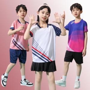 Childrens Badminton Uniform Set Quick Dry Short Sleeve Top for Boys And Girls Elementary School Volleyball Match Sports Team