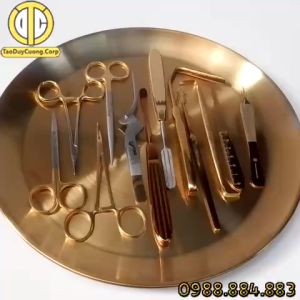 (Combo 12 món) Bộ dụng cụ phẫu thuật thẩm mỹ Mũi màu vàng GERMANY TẶNG KHAY VÀNG