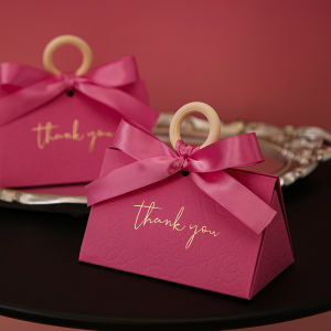 10/30/50 Pcs Wedding Candy Box Red Triangle Candy Gift Packaging Box DIY Creative Candy Box Birthday Favors Decor Party Supplies