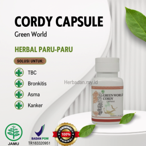 Green World Cordy Capsule Asli isi 60 Kapsul