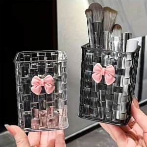 Luxury Clear Acrylic Makeup Brush Holder Desk Cosmetic Organizer Lipstick Storage Box Stand Rack Jewelry Case