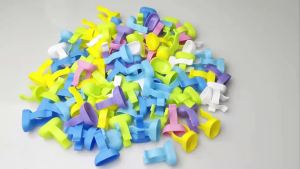 100pcs Dental Mixing Rings - Silicone Prophy Paste Holders Disposable Dappen Dish Cups for Dentistry (Assorted Colors)