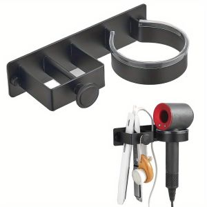 Giá Đỡ Máy Sấy Tóc Và Máy Duỗi Tóc Treo Tường Một Tầng Nhôm Bền Thiết Kế Tối Giản Hiện Đại Không Cần Khoan Lắp Đặt