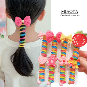 MIAOYA Cartoon Colorful Rainbow Hair Loop Hair Cycle Hair Braider Womens No. 5 Design Hair Accessory Ins Valentines Day Gift
