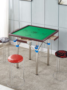 Hand-Cracked Solid Wood Mahjong Table Double-Sided Bedroom Chessboard Dining Table Square Meal Table Modern Minimalist Style