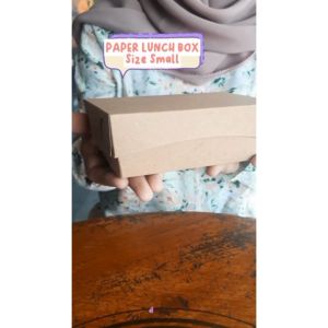 Paper Lunch Box Small Bahan Kraft Full Laminasi - Ukuran 12 x 7 x 5 (100 Pcs)