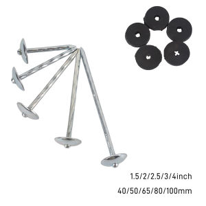 L-40/50/65/80/100mm Umbrella Head Roofing Nails Twist Shank Galvanized Wood Nail Roofing Top Use Big Head Nail Screw Shank