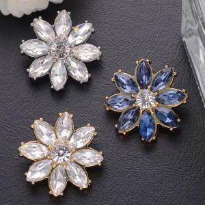 5pcs/Pack Exquisite Shiny Rhinestone Button For Coats Shirts Suits Outerwear Flower Decorative DIY Sewing Craft Accessories