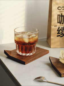 Handmade Cherry Wood Tea Cup Mat Anti-Slip Cup Holder for Gongfu Tea Ceremony Traditional Japanese Style Square Cup Mat