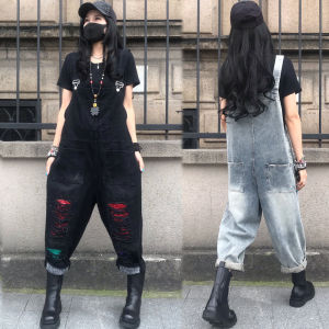 Summer 2025 plus Size Loose Casual Versatile One-Piece Pants High Waist Denim Overalls Personality Worn-look Fashionable