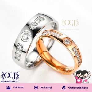 [GRATIS CETAK NAMA] Cincin Couple Titanium Anti Karat R30 | Cincin Pasangan | Cincin Hadiah | Cincin Lamaran | Cincin Tunangan | Aksesoris Pria Wanita