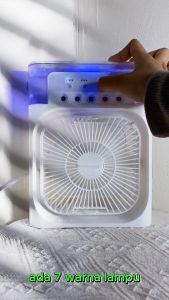 3 in 1 USB Mini Portable Fan Humidifier Purifier Mist Cooler with 7 Colors LED Light