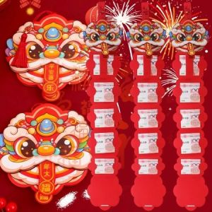 2Pcs Blessing Horse Year Spring Festival Surprise Red Bag 2026 Happy New Year Foldable Lion Dance Red Envelope for CNY Party Decoration