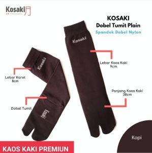 KOSAKI PLAIN M Kaos Kaki Muslimah Premium Dobel Nylon Tumit-Coklat Tua