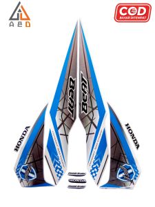 Striping Stiker Lis Les Body Motor Honda Beat eSP 2016 Putih Full Set Motif Standar