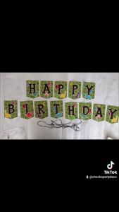 Bunting Flag Dinosaurus / Banner Happy Birthday Karakter Dino T-rex